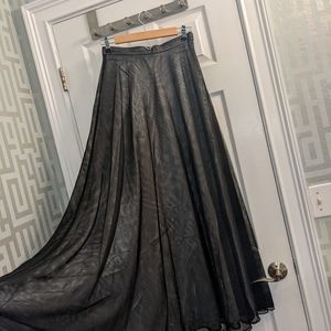 Black and Silver Mesh Formal Prom Skirt Gothic Costume